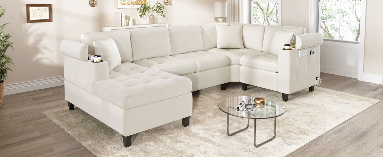 Modern U-Shaped Sectional Sofa