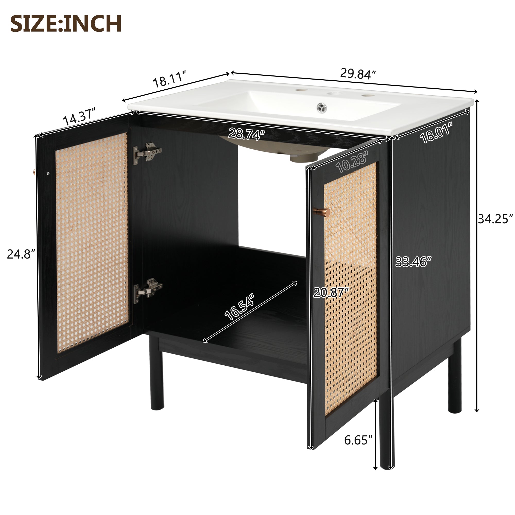 30-Inch Bathroom Vanity Crafted From Natural Materials