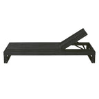 Black Acacia Wood Chaise Lounge - 4-Position Adjustable Recliner