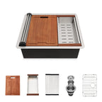 Single Bowl Undermount Workstation Kitchen Sink