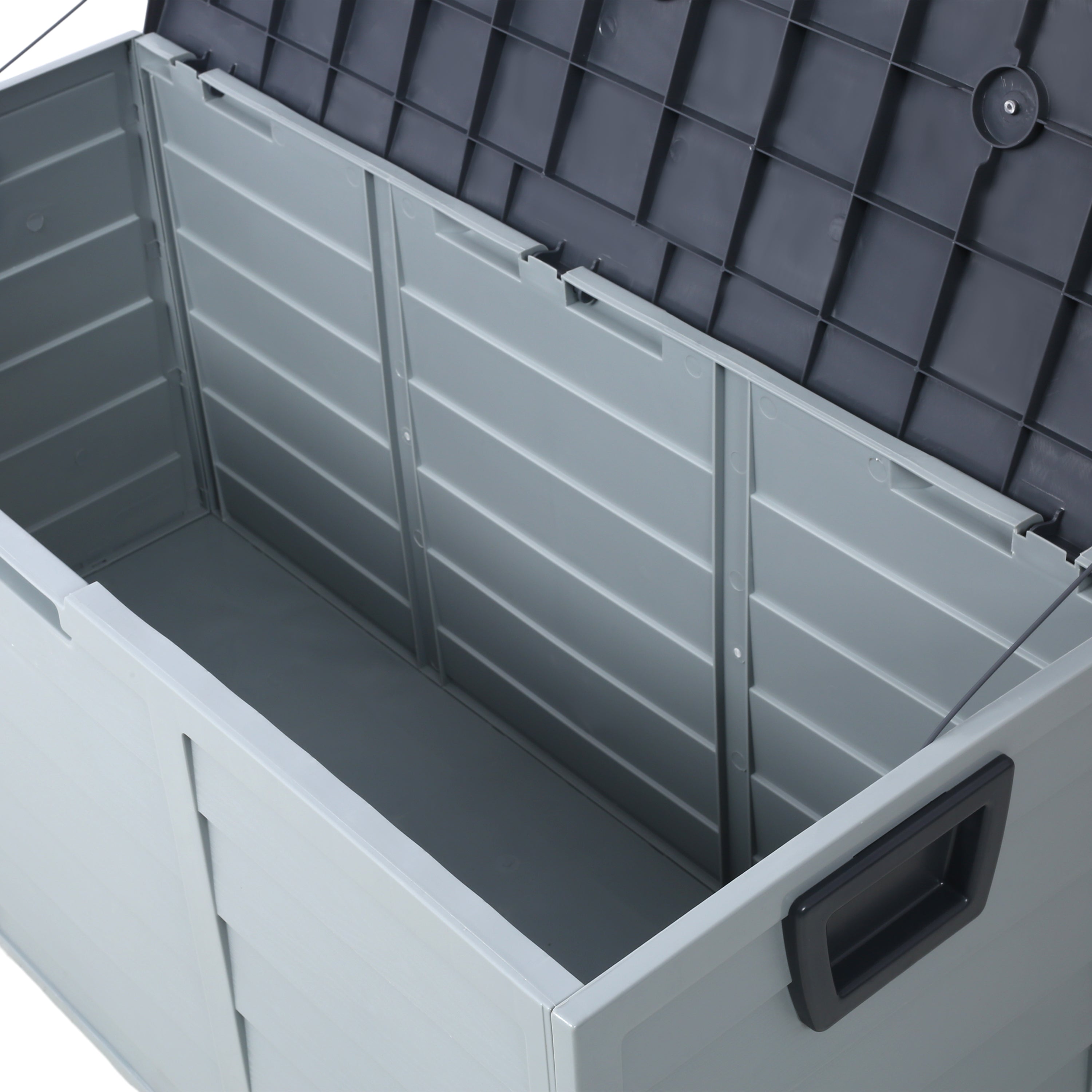 75 Gallon Resin Deck Box with Wheels for Outdoor Storage