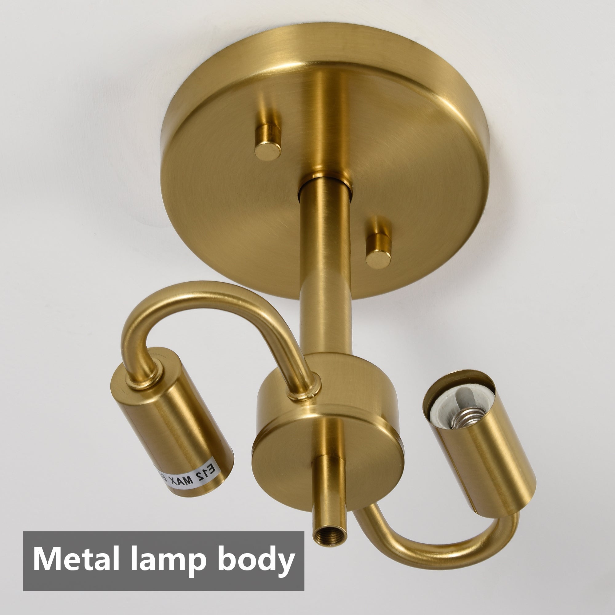 16.5' Glass Semi Flush Mount Ceiling Light Fixture