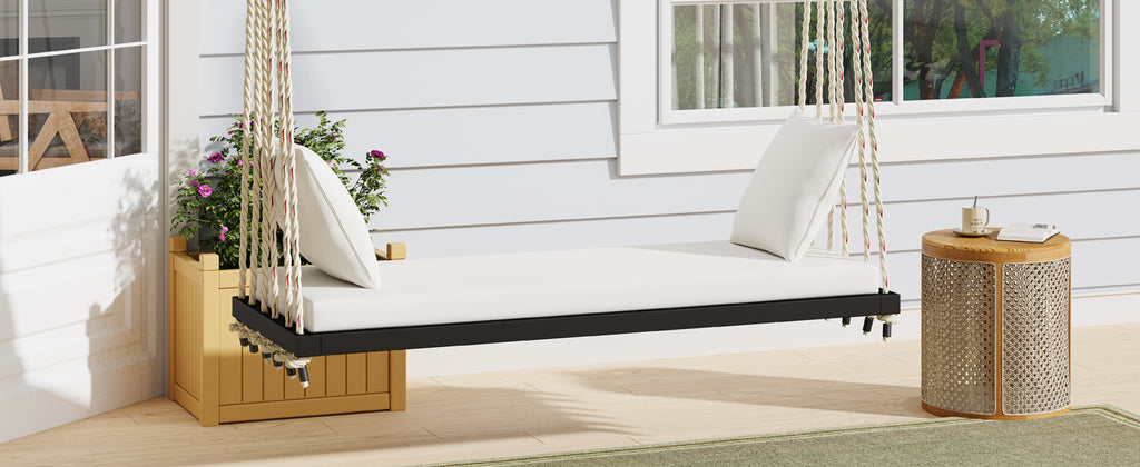 TOPMAX Patio Wooden Swing Chair