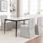 Linen Dining Chairs - Set of 2 Modern Fabric Side Chairs