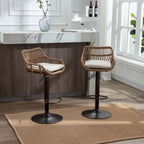 Modern Swivel Bar Stools Set of 2 Adjustable Counter Height Chairs