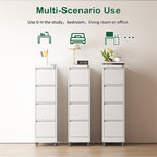 4 Drawer Metal Locking Vertical File Cabinet on Wheels
