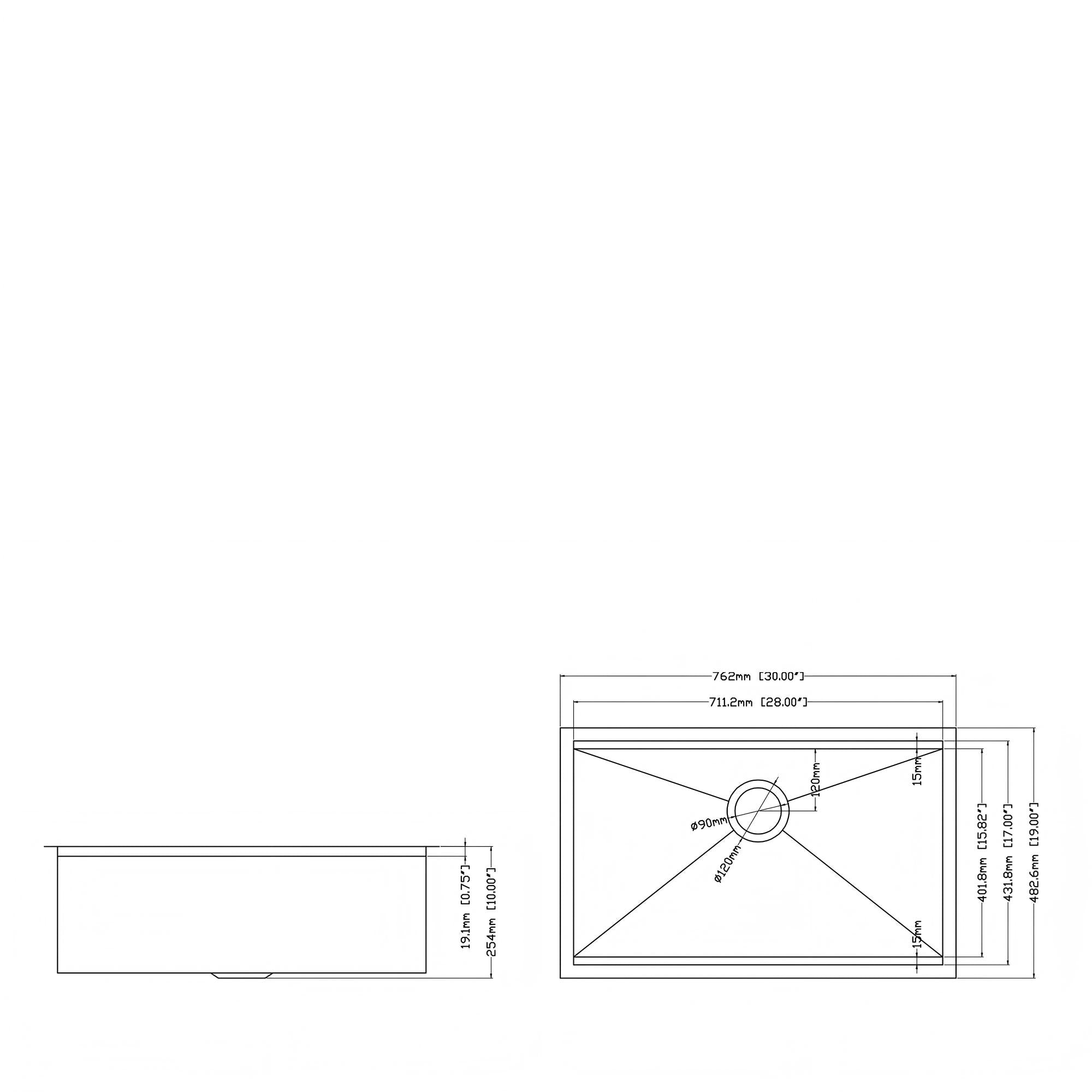 Undermount Workstation Kitchen Sink - 30"x19"