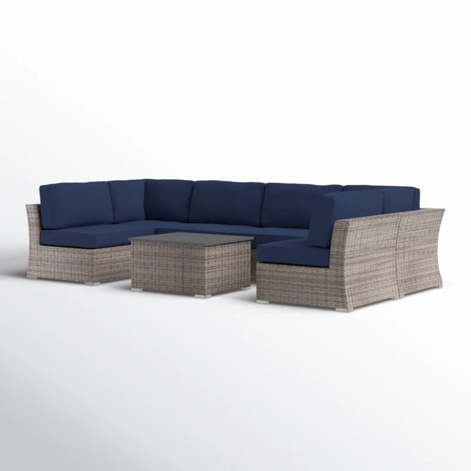 Ready-to-Use 4-Person Wicker Seating Group with Premium Fabric