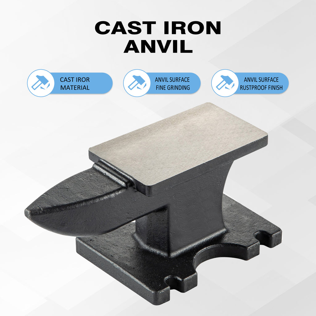 Cast Iron Anvil - 22lbs Single Horn Blacksmith Tool