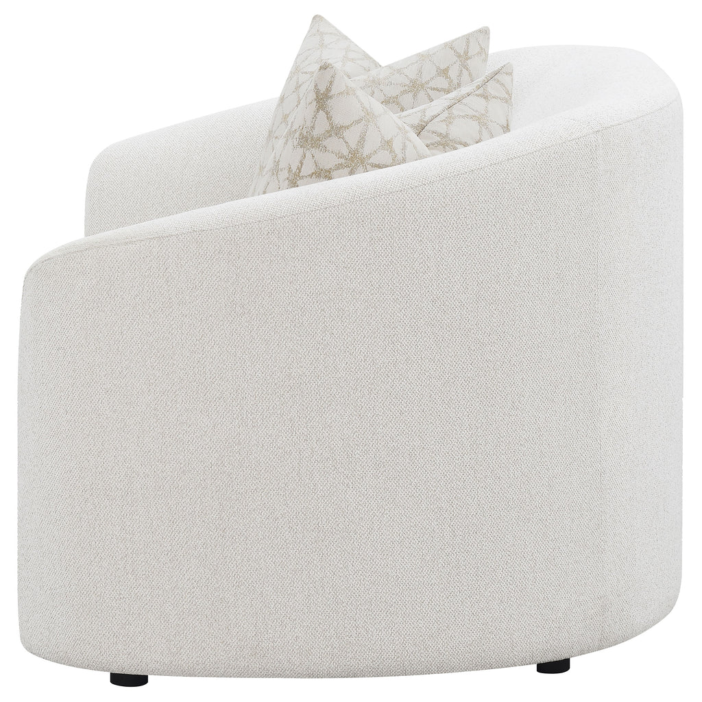 Rory Latte Sloped Arms Loveseat with Pillows