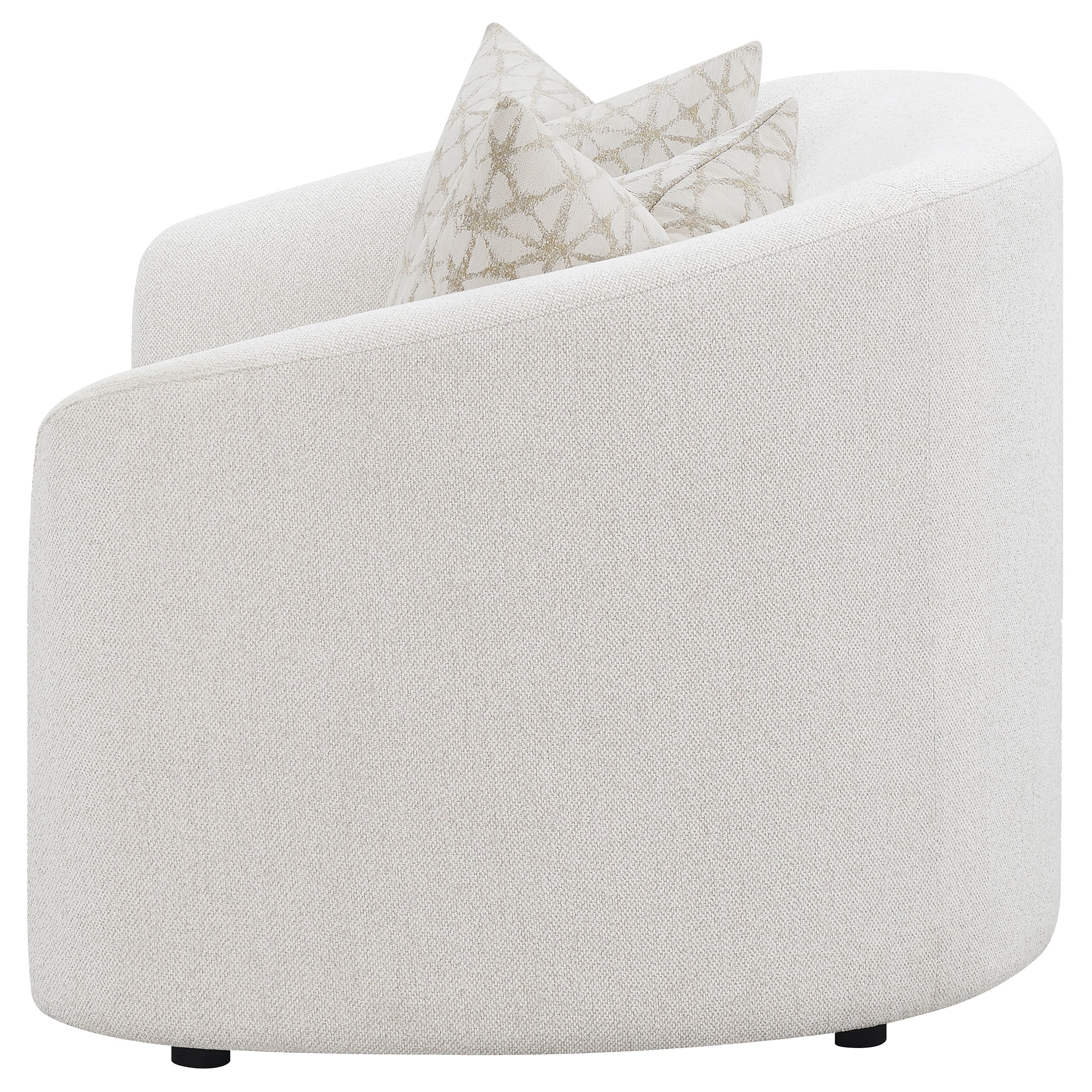 Rory Latte Sloped Arms Loveseat with Pillows