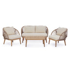 4-Piece Acacia Wood Patio Seating Set