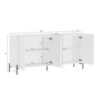 Modern Abbey 66.9" Sideboard with Adjustable Shelves and Metal Legs