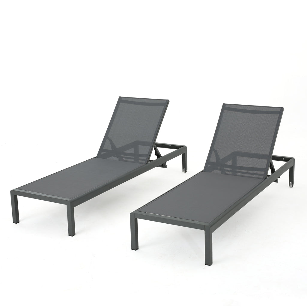 Cape Coral KD Chaise Lounge Grey (Set of 2)