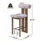 Renee Indoor Modern Split-Back Rubber Wood Counter Stool