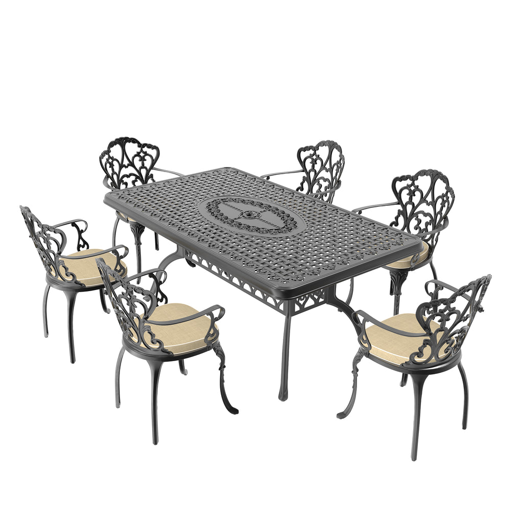 7-Piece Set Of Cast Aluminum Patio Furniture