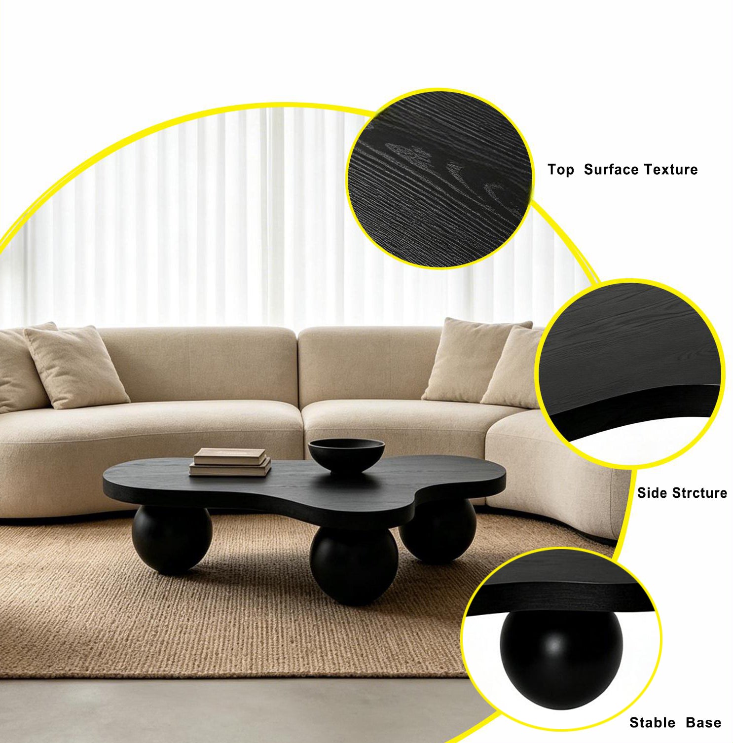 46" Cool Funky Unique Coffee Table