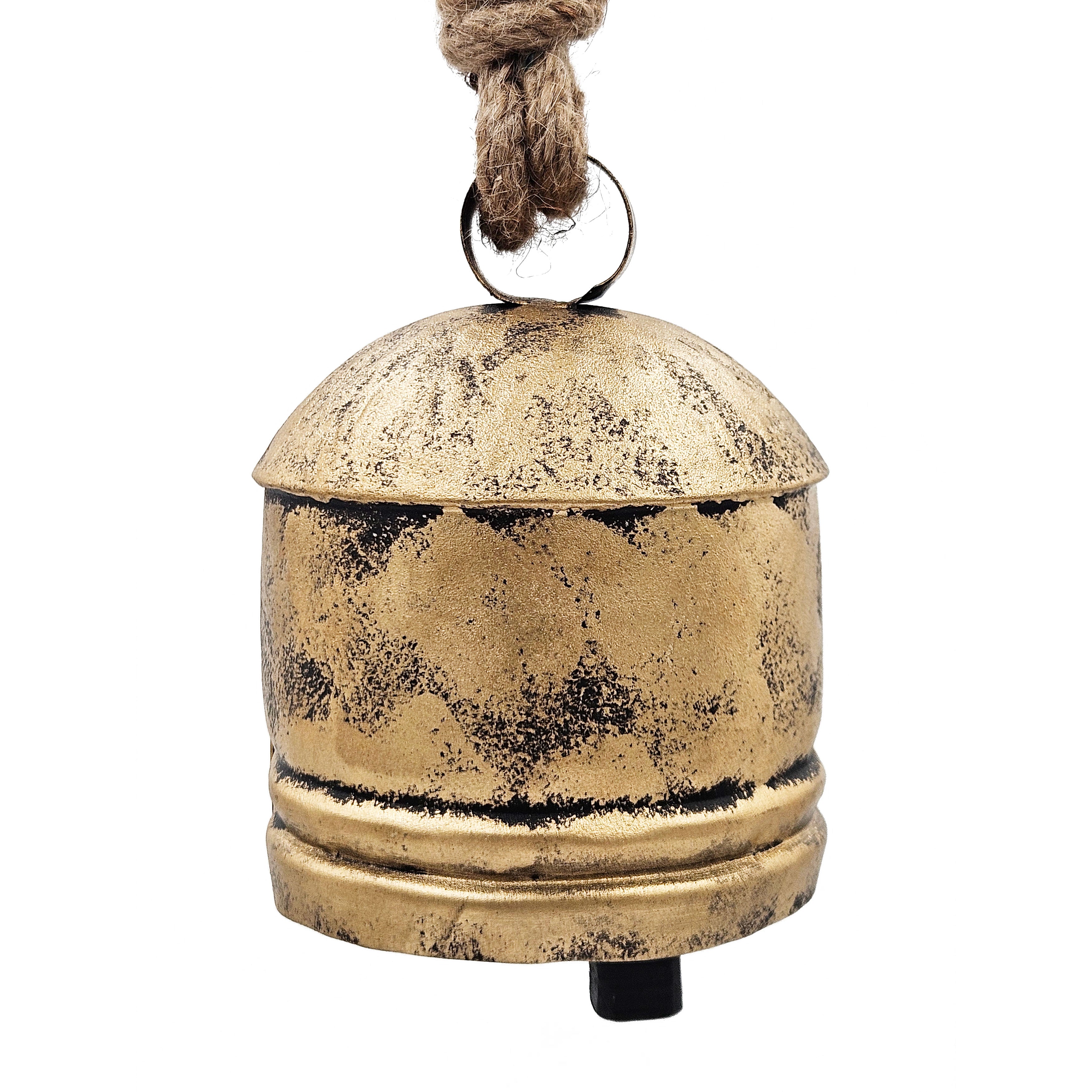 D4.5x6.1" Iron Hanging Bell - Set of 4 Decorative Ornaments