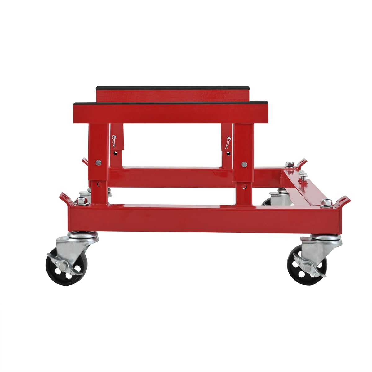 ATV Motorcycle Engine Cradle Dolly, Heavy Duty Iron Frame, Red