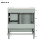 30" Bathroom Vanity in Green with Sink Combo Set