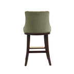 Lucia Wood Upholstered Chenille Barstool in Leaf