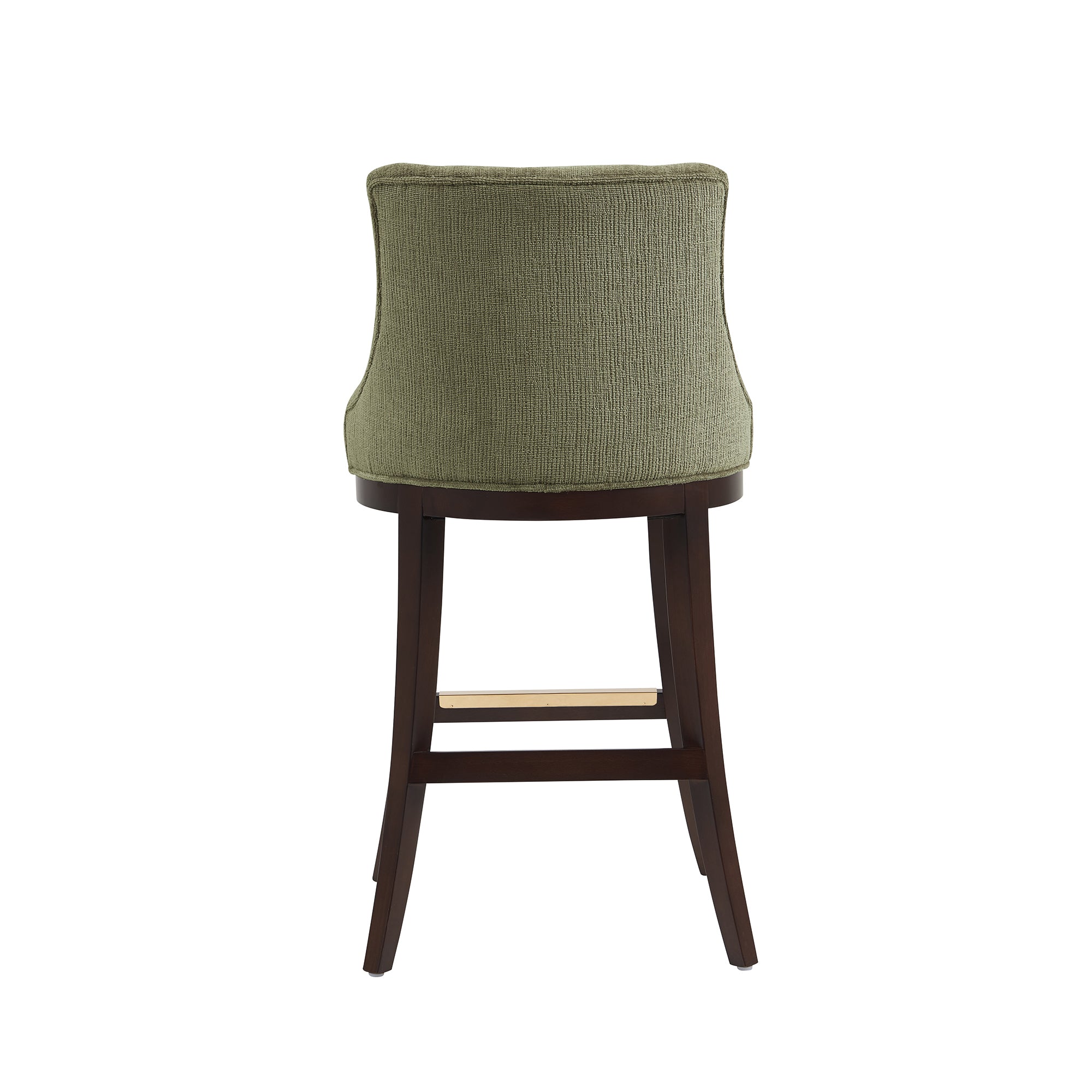 Lucia Wood Upholstered Chenille Barstool in Leaf