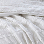 4 Piece Reversible Ruffle Quilt Set with Throw Pillow