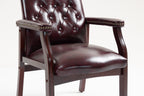 Burgundy Leather Reception Guest Chairs