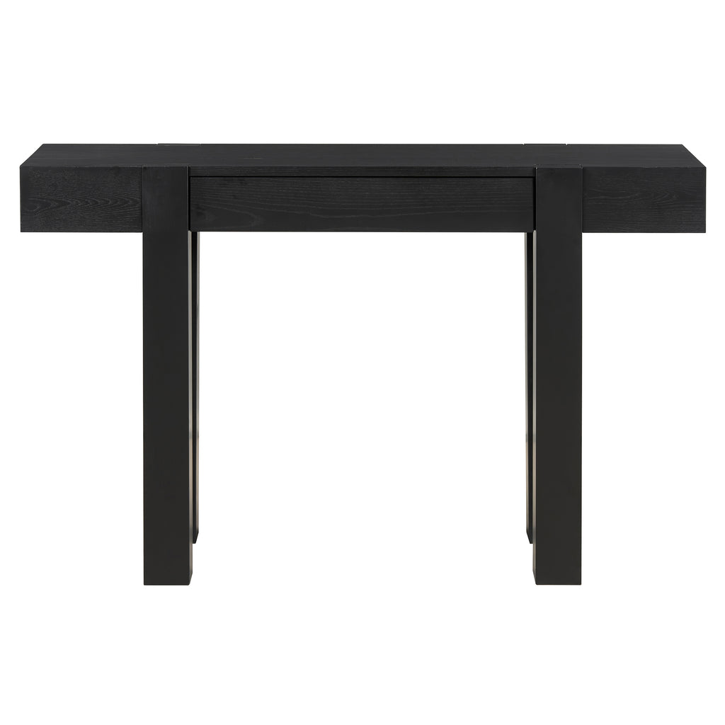 TREXM Rustic Minimalist Console Table with Hidden Drawer