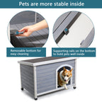 Medium Wooden Outdoor Dog House with Waterproof Roof