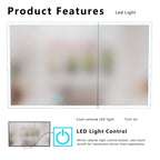 LED Bathroom Medicine Cabinet with Single-Color Lighting