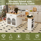 80-Inch Expandable Kitchen Island with Dining Table