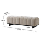 Indoor Dining Bench in Oatmeal Chenille