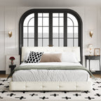 King Size Bed Frame with Tufted Headboard