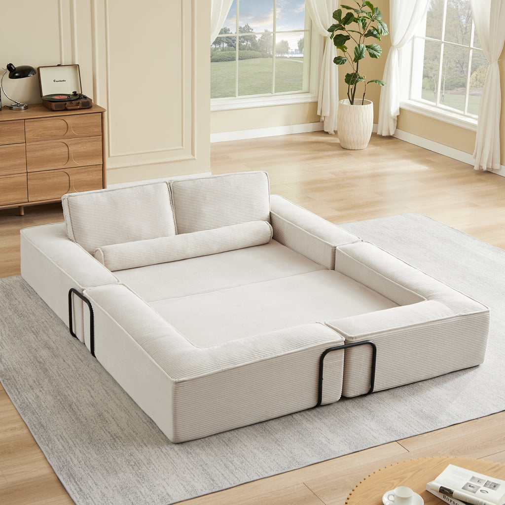 Large Modern Corduroy Sofa