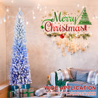 7FT Elegant Blue Gradient Flocked Christmas Tree