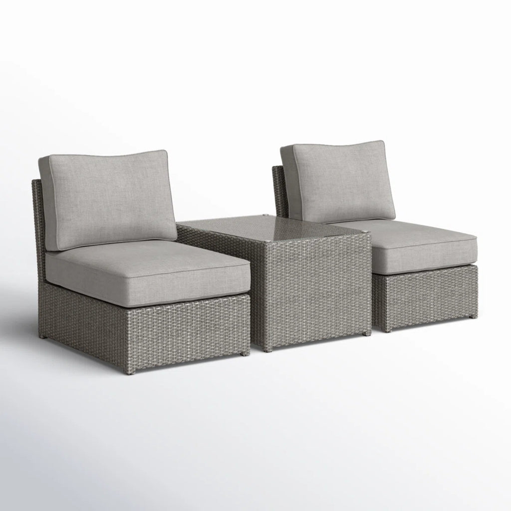 Fully Assembled 2-Piece Wicker Outdoor Seating Set with Cushions