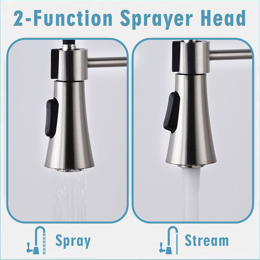 Brushed Nickel Single Handle Kitchen Faucet