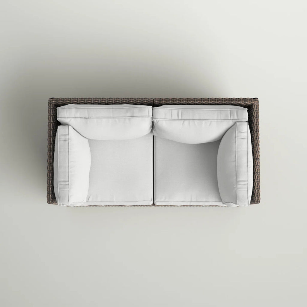 Fully Assembled Patio Wicker Loveseat with Cushions