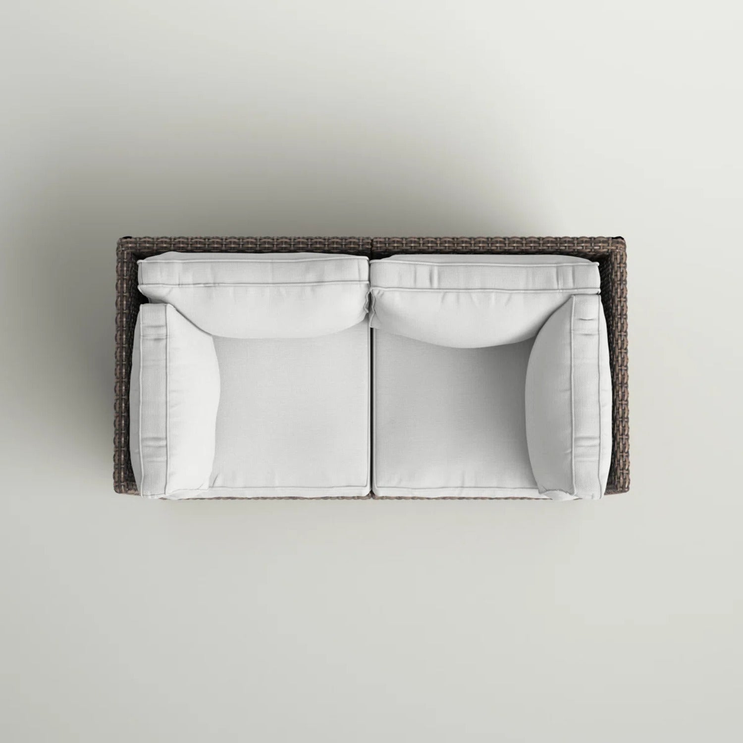 Fully Assembled Patio Wicker Loveseat with Cushions