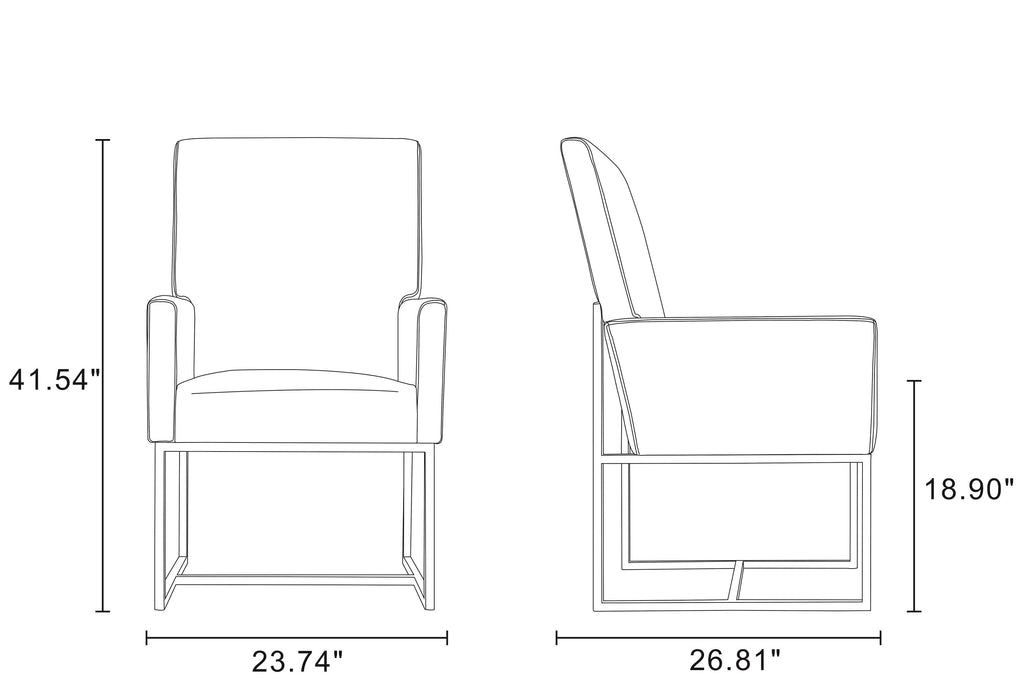 Element Metal Velvet Dining Chair