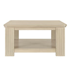 Square Coffee Table with 2-Tier Storage Shelf