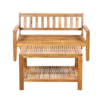 2-Piece Outdoor Teak Acacia Wood Conversation Set