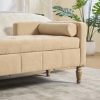 Upholstered Chenille Flip-Top Storage Bench