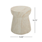 Outdoor Travertine Concrete Side Table