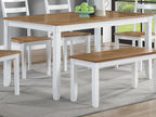 Contemporary 6pc Dining Set Table with 4 Side Chairs and Bench