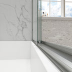 Brushed Nickel Reversible Installation Double Bypass Sliding Shower Door
