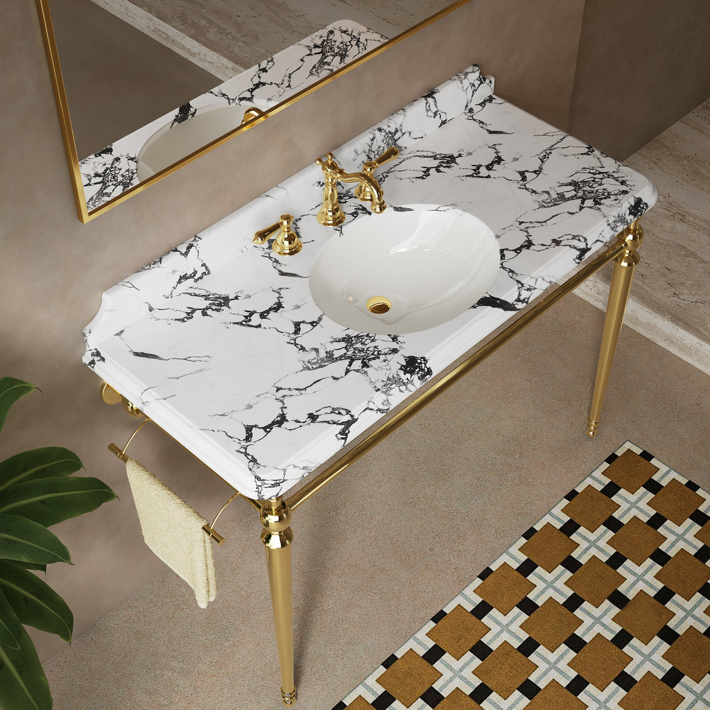 VICI 48" Bathroom Ceramic Undermount Basin and Countertop