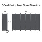 Room Divider 6-Panel - Black