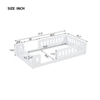 Wood Twin Size Platform Bed with Guardrail